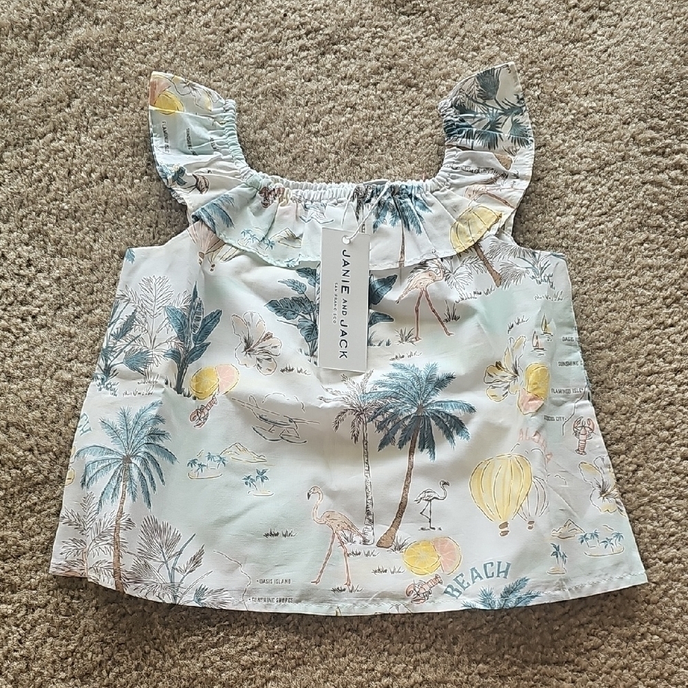 Janie and Jack Tropical Ruffle Top Size 18-24 Months